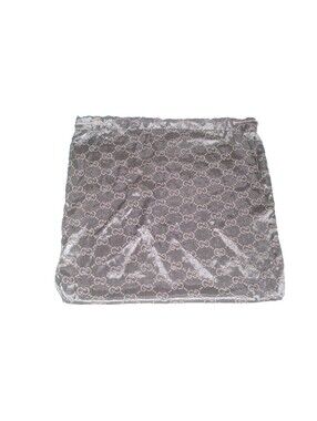 Authentic GUCCI Dark Brown GG Monogram Drawstring Satin Dust Bag 16" X 15"